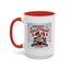 Christmas Mug - Merry Christmas Red Text Puppy Red Top