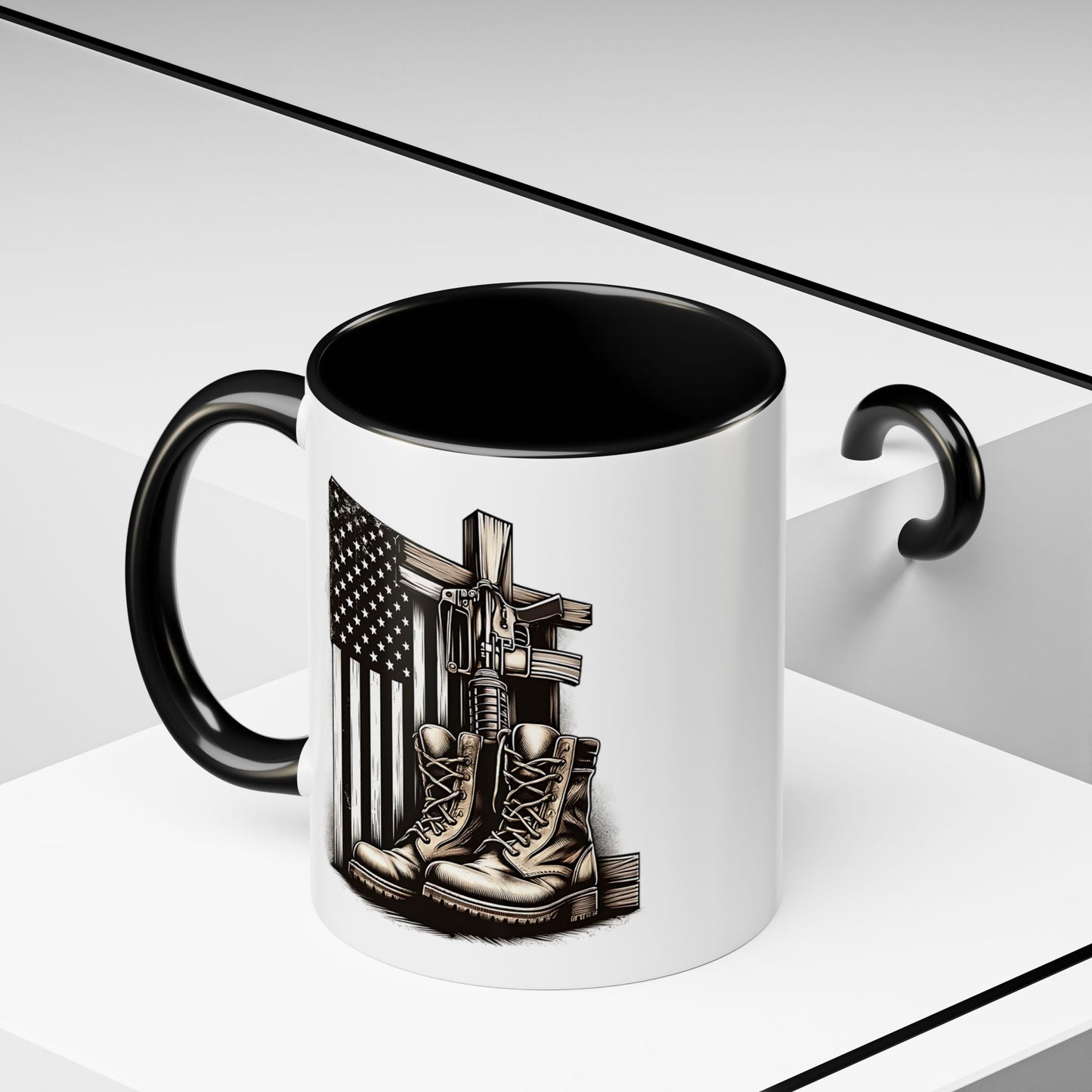 4th of July Mug - Fallen Soldier Boots Flag