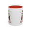 Christmas Mug - Merry Christmas Maroon Text Camper Trees Snowflakes