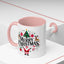 Christmas Mug - Merry Christmas Black Text Santa Reindeer Snowmen Ornaments