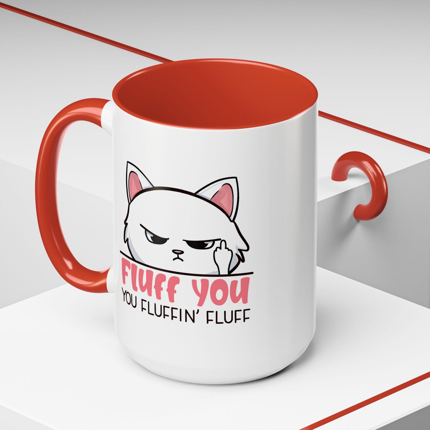 Adult Mug - Fluff You White Cat