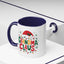 Christmas Mug - Grandma Claus Green Yellow & Red Text Hat Lights Stars