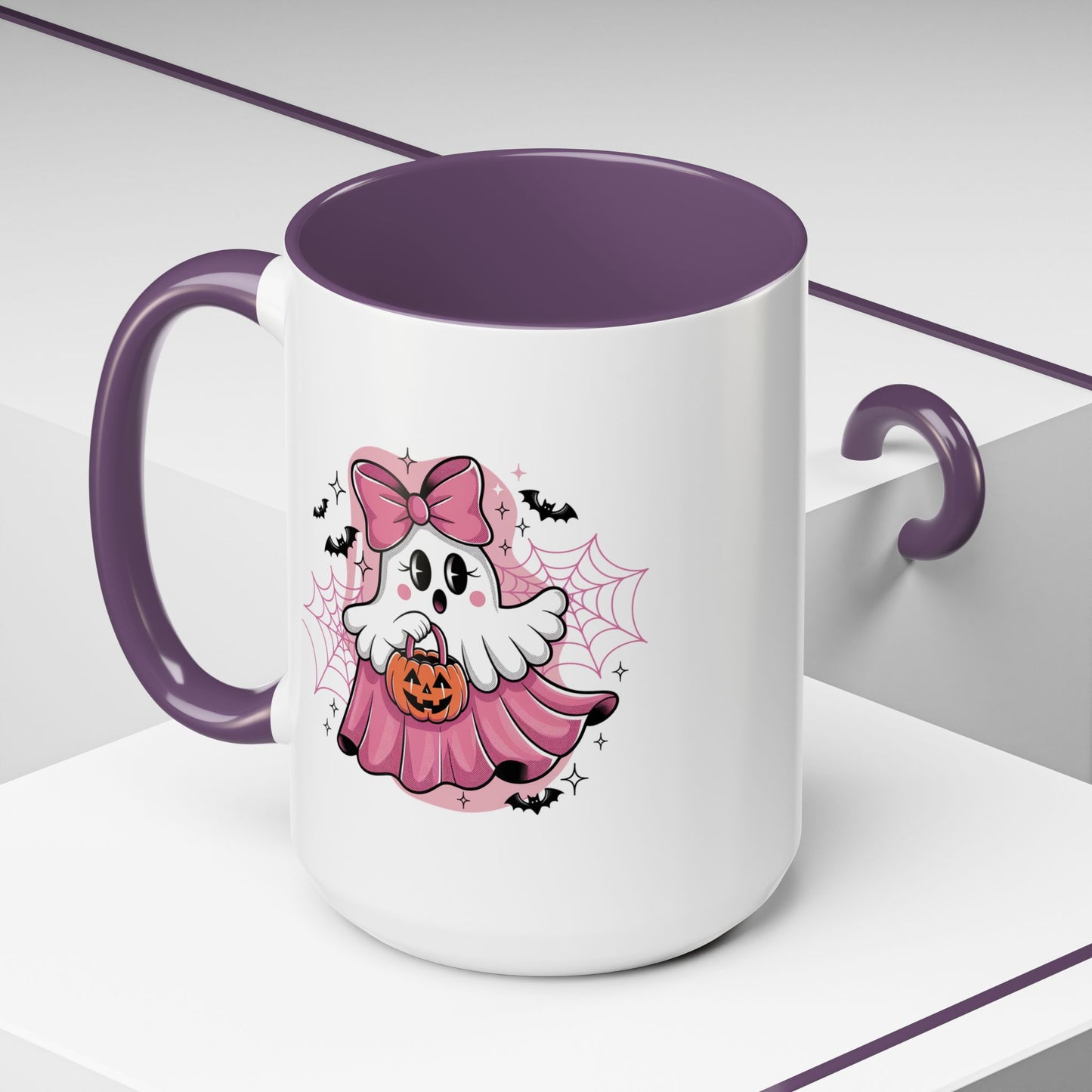 Halloween Mug - Ghost With Pink Bow