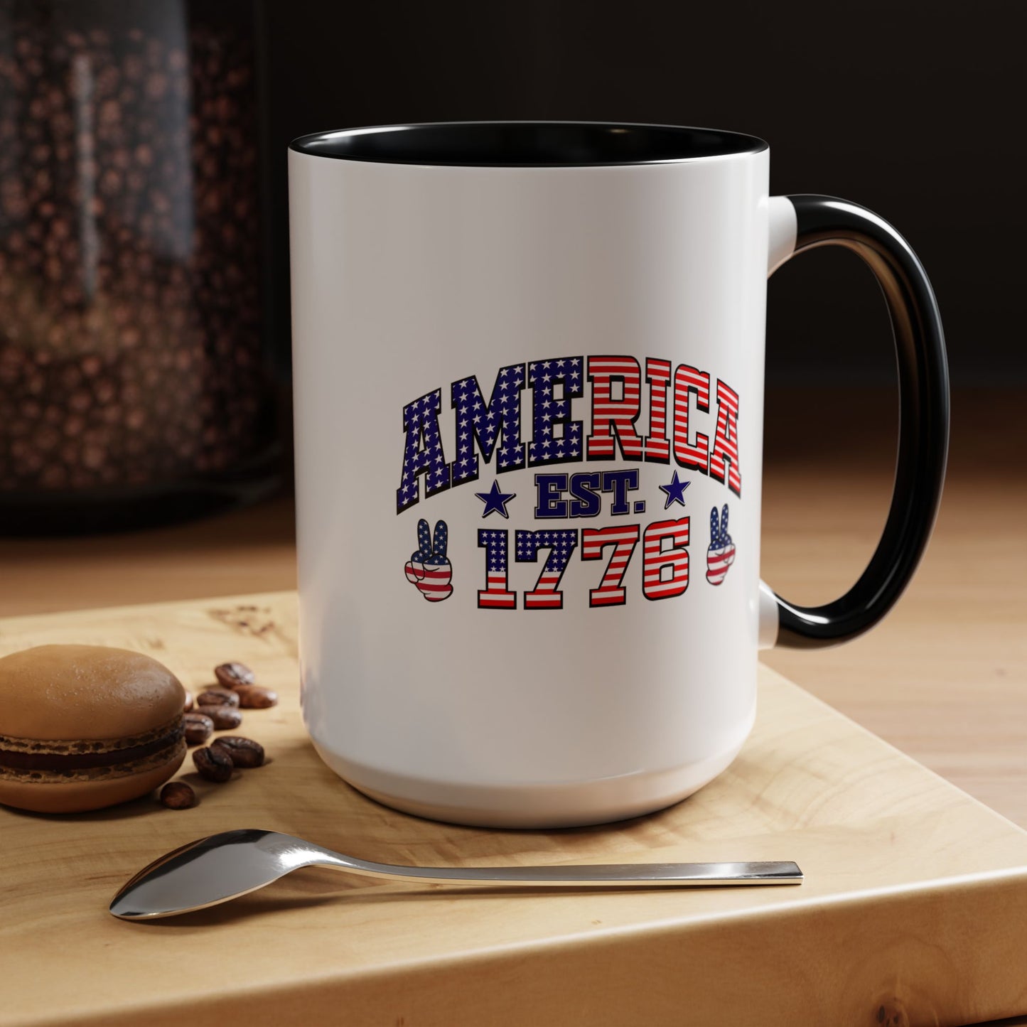 4th of July Mug - American Est 1776 Patriotic Flag