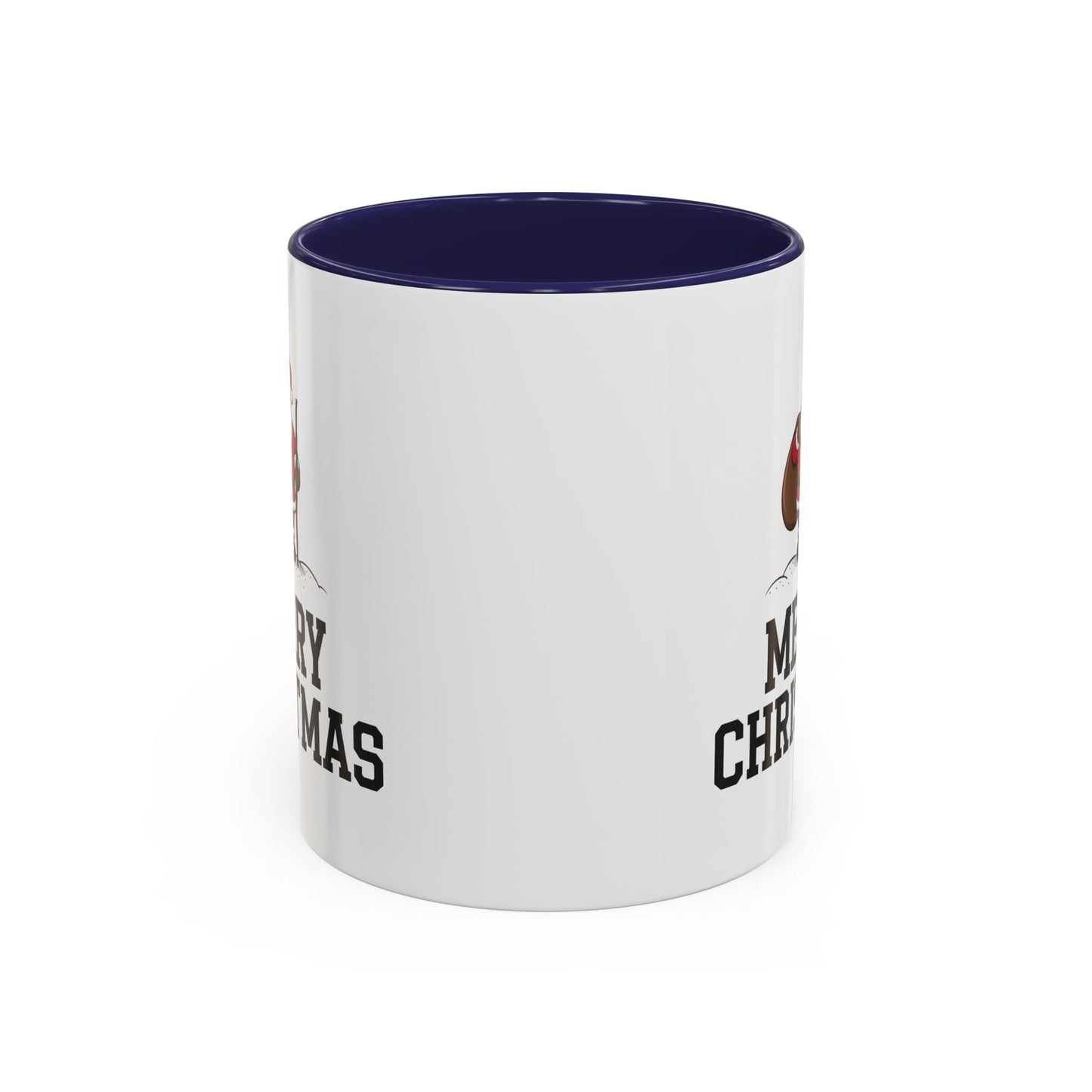 Christmas Mug - Merry Christmas Black Text Santa Walking