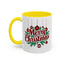 Christmas Mug - Merry Christmas Maroon Text Ornaments
