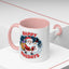 Christmas Mug - Happy Holidays Red & White Text Santa Snowman