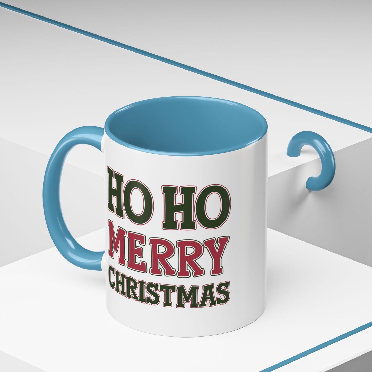 Christmas Mug - Ho Ho Ho Merry Christmas Red & Green Text 4