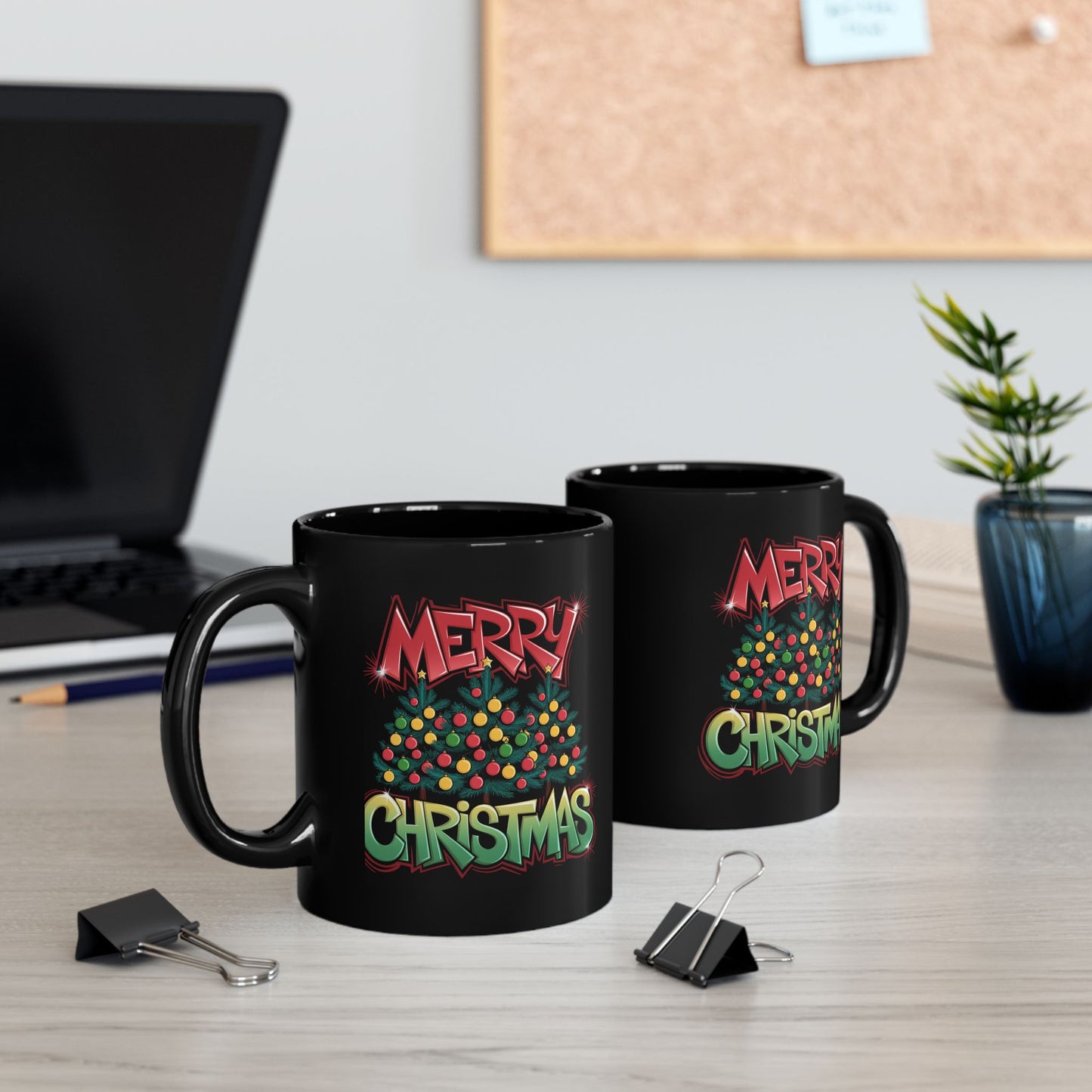 Christmas Mug - Merry Christmas Red & Green Graffiti