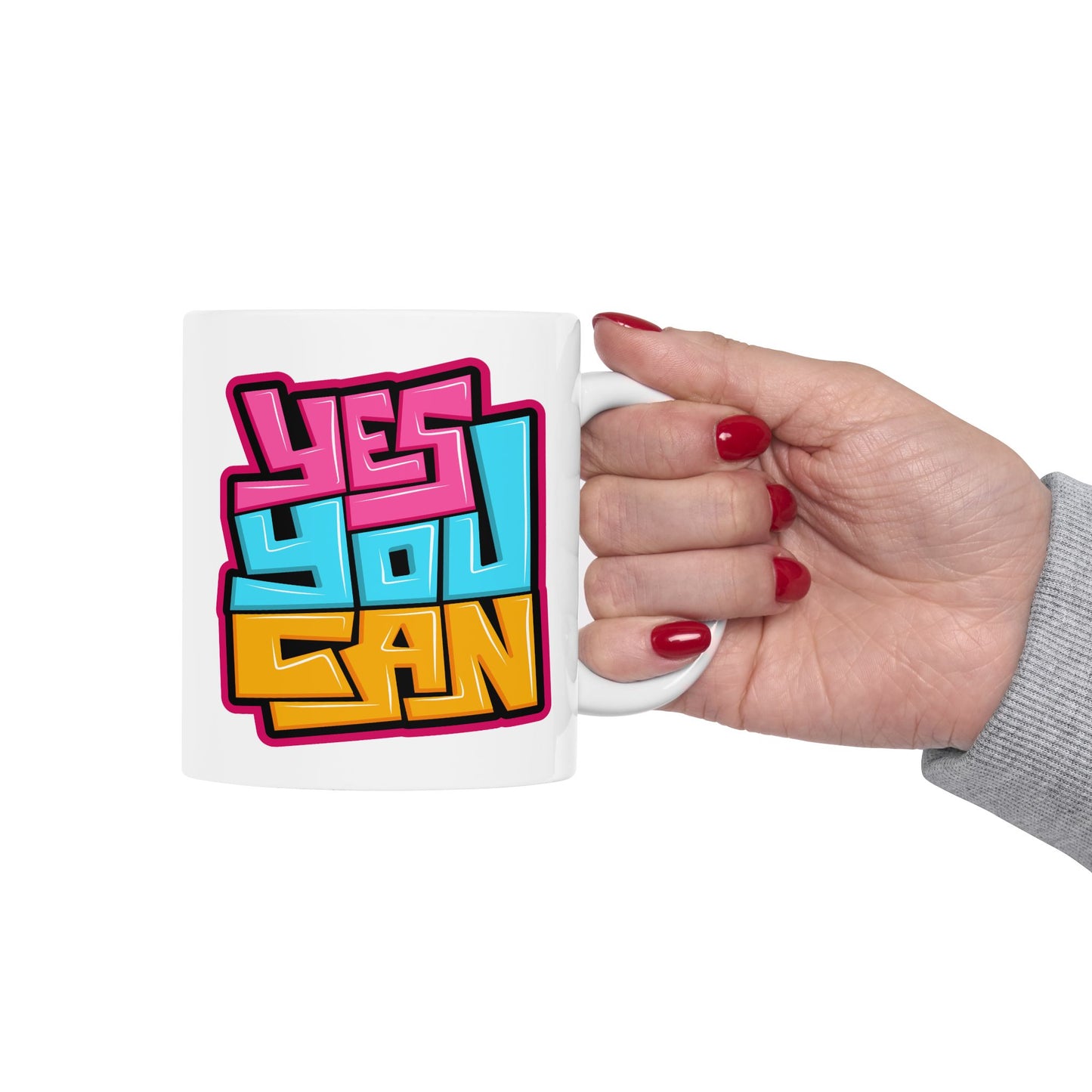 Motivation Mug - Yes You Can Graffiti
