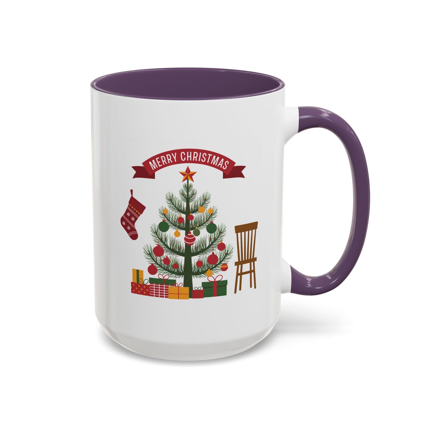 Christmas Mug - Merry Christmas Banner Tree Presents