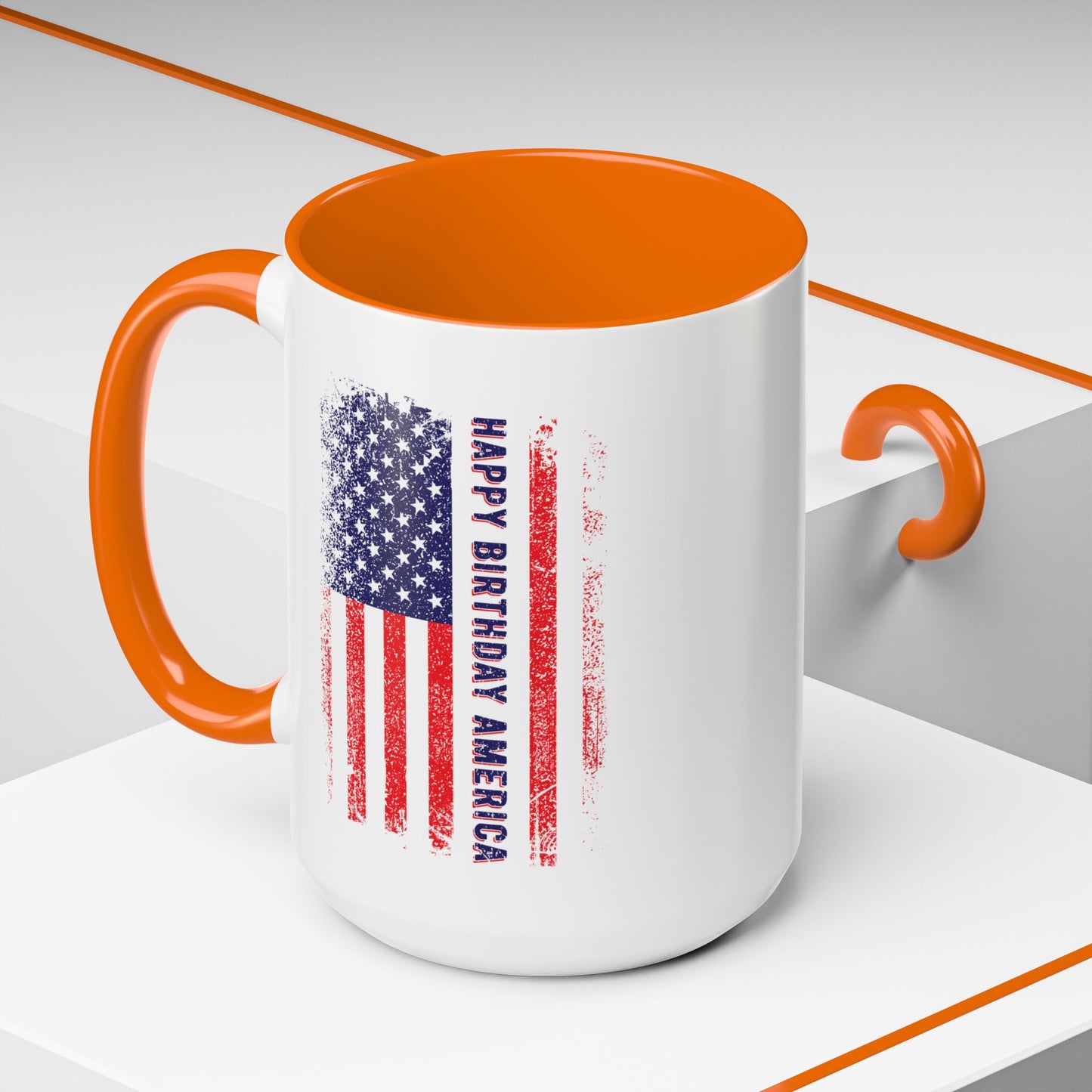 4th of July Mug - Happy Birthday America Flag