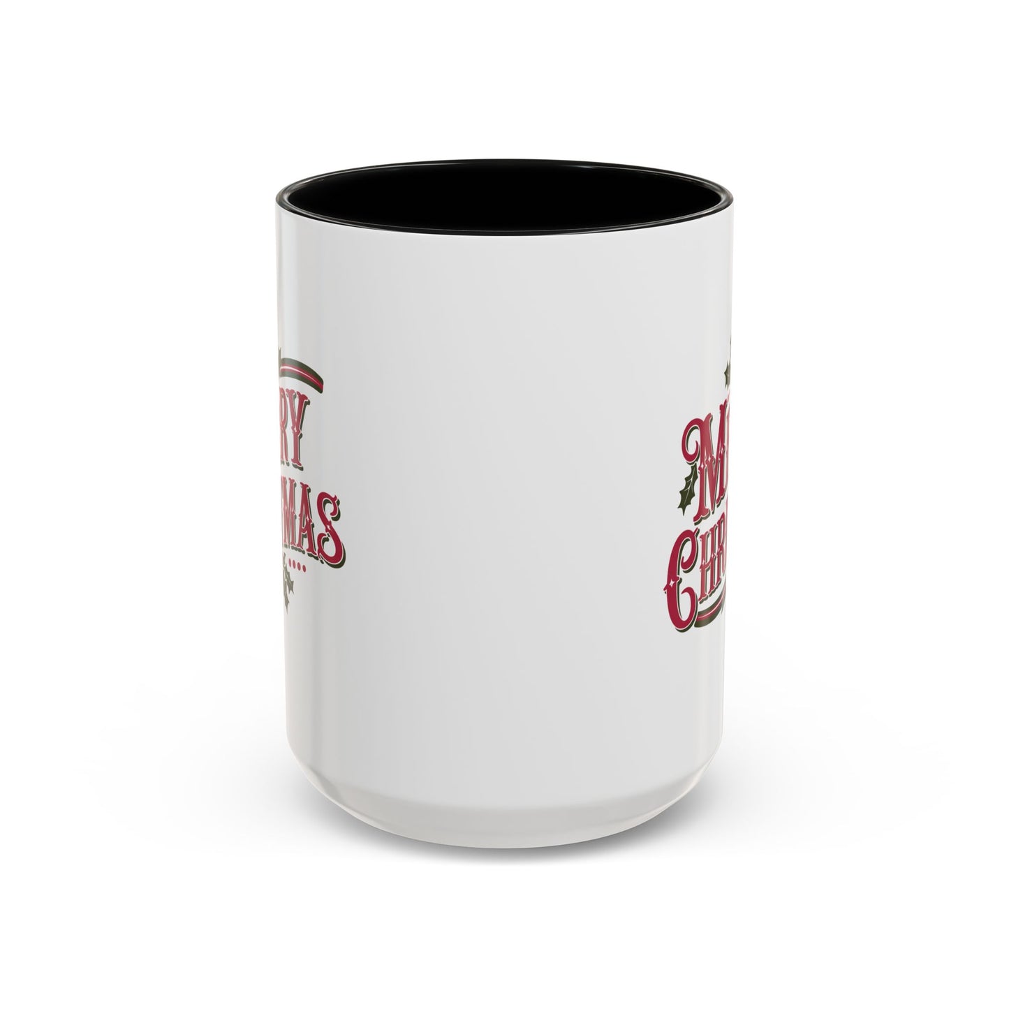 Christmas Mug - Merry Christmas Maroon & Green Text Decorations