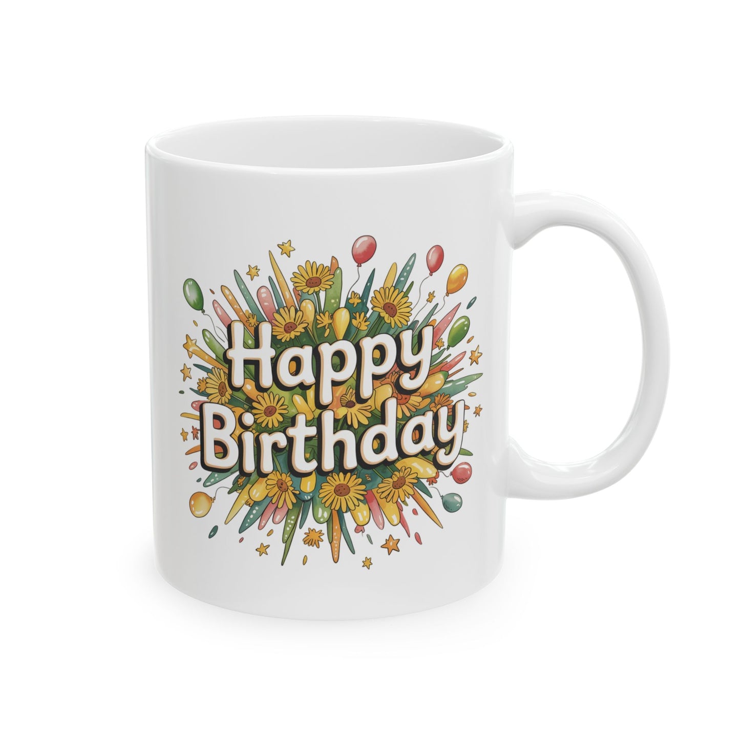 Birthday Mug - Happy Birthday Flower Bouquet