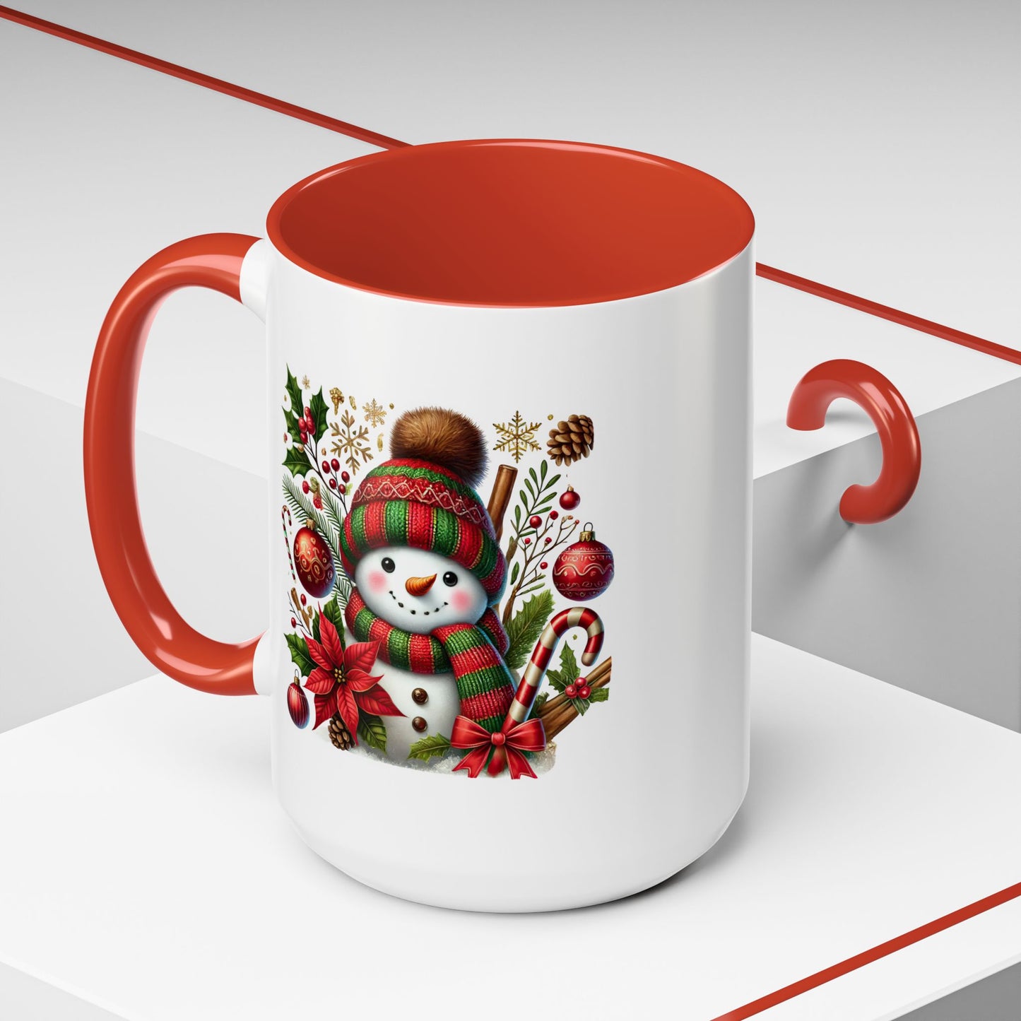 Christmas Mug - Red and Green Snowman