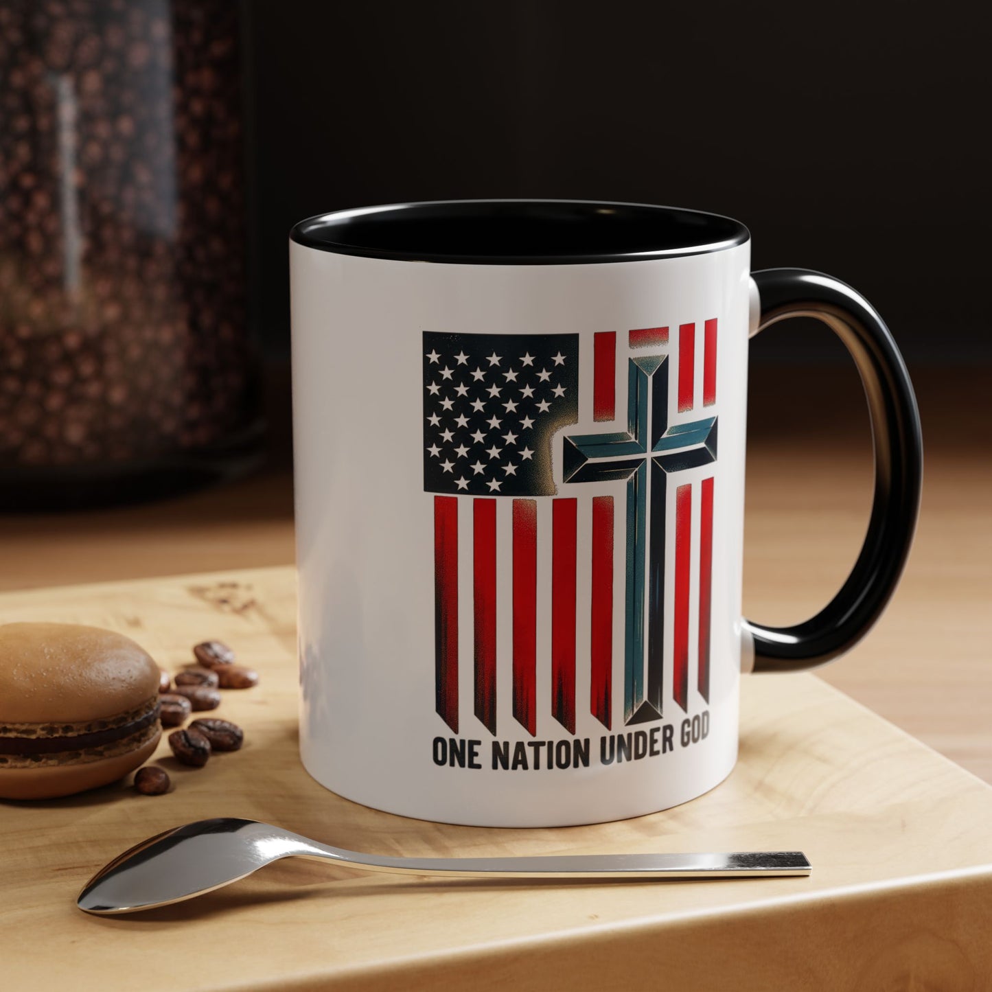 Religious Mug - One Nation Flag Cross