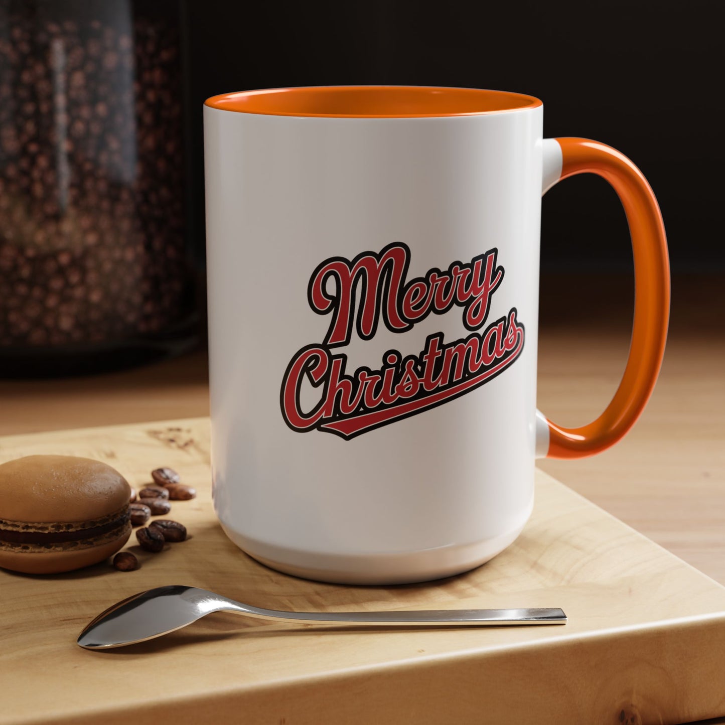Christmas Mug - Merry Christmas Red & Black Baseball Text