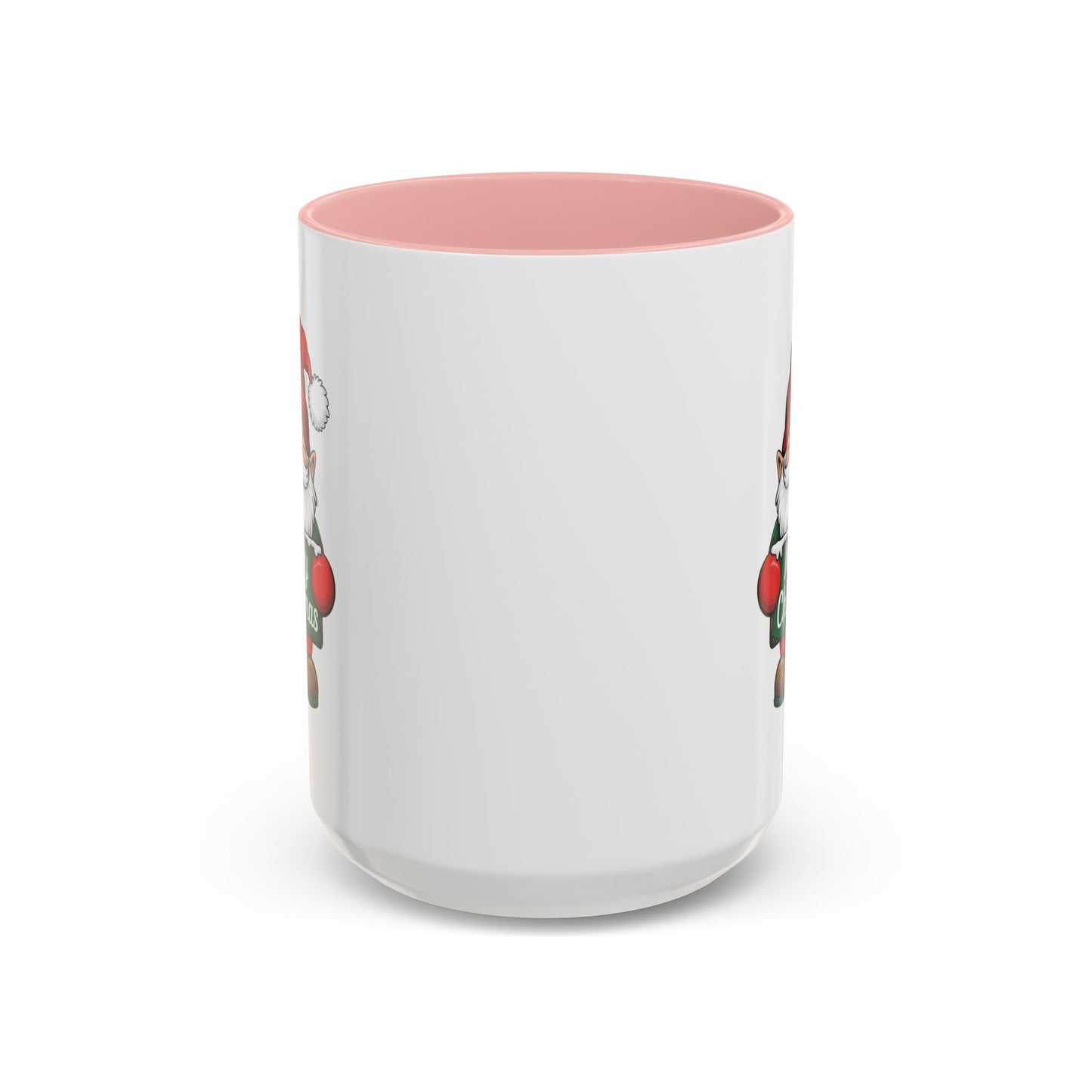 Christmas Mug - Merry Christmas White & Green Text Gnome Snow