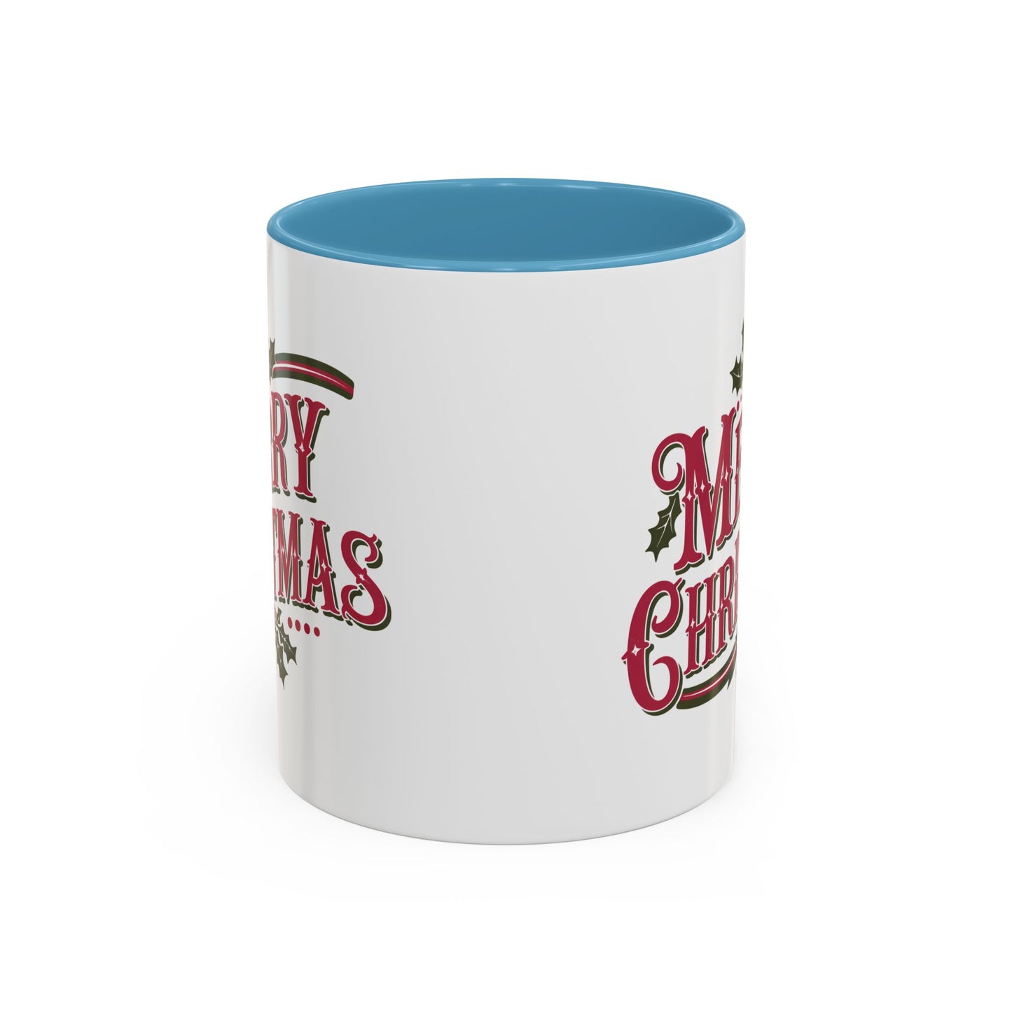 Christmas Mug - Merry Christmas Maroon & Green Text Decorations