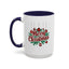 Christmas Mug - Merry Christmas Maroon Text Ornaments