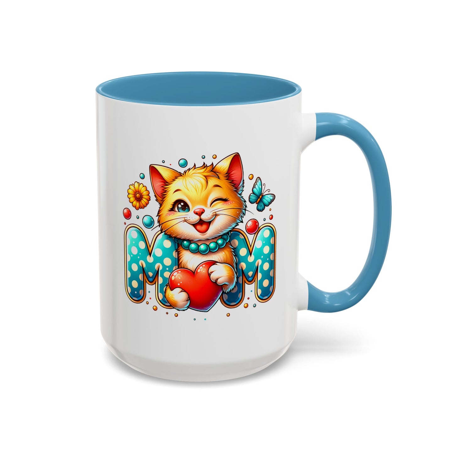 Mother's Day Mug - Mom Cat Red Heart