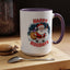 Christmas Mug - Happy Holidays Red & White Text Santa Snowman
