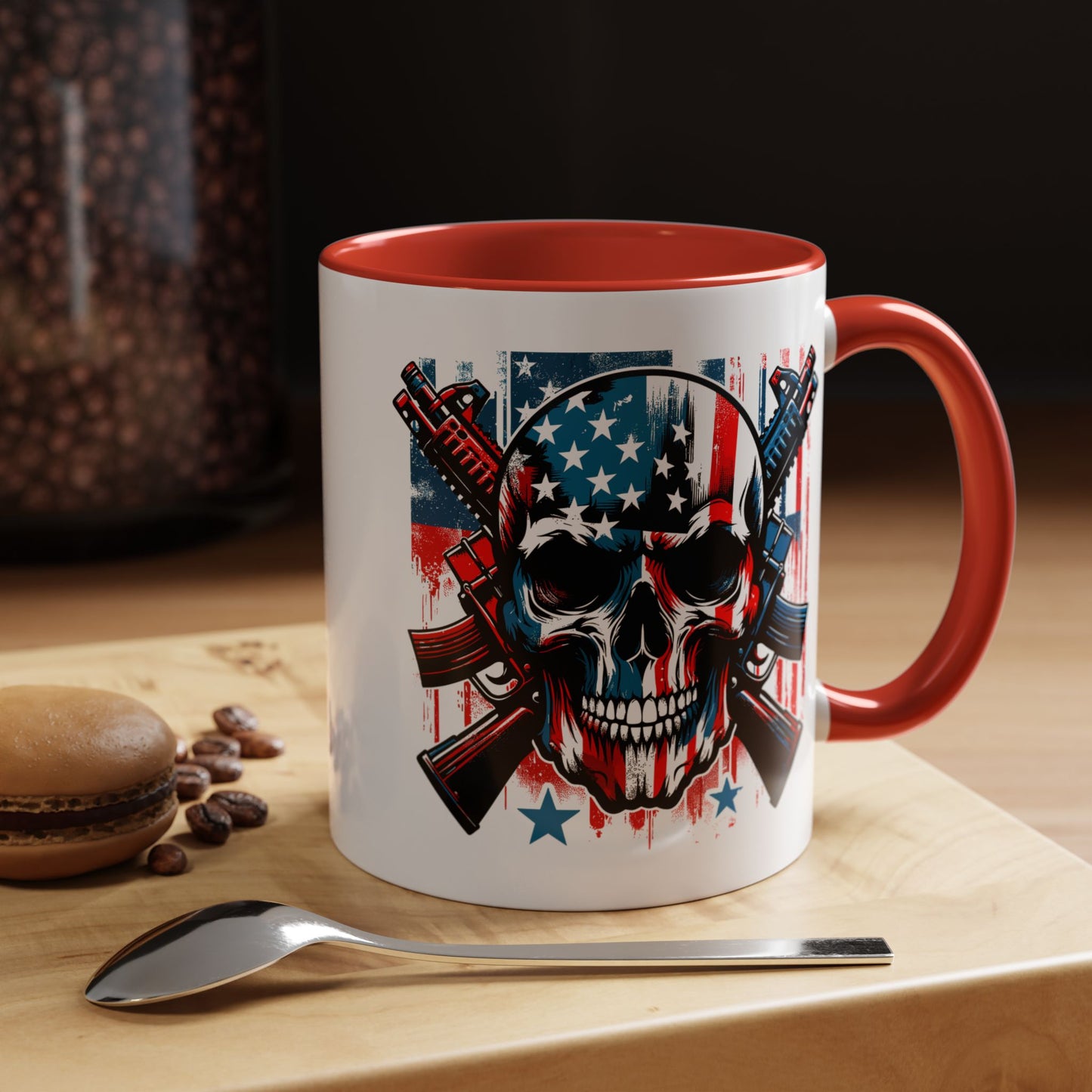 4th of July Mug - Skull With American Flag