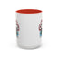 Christmas Mug - Merry Christmas White & Red Text Tree Lights
