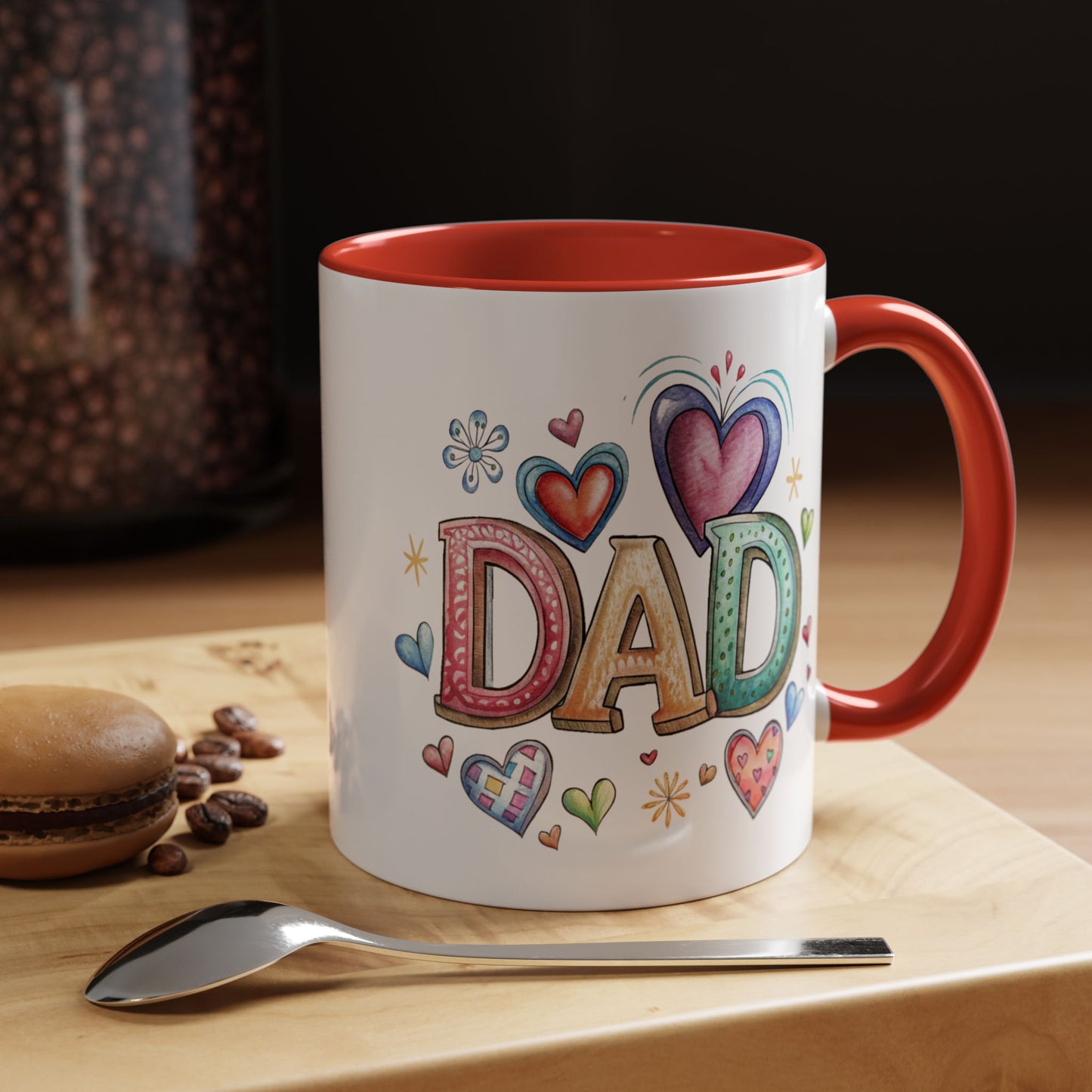 Father's Day Mug - Dad Hearts