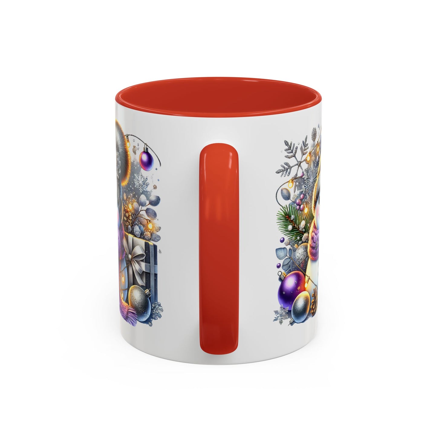 Christmas Mug - Purple and Silver Snowman