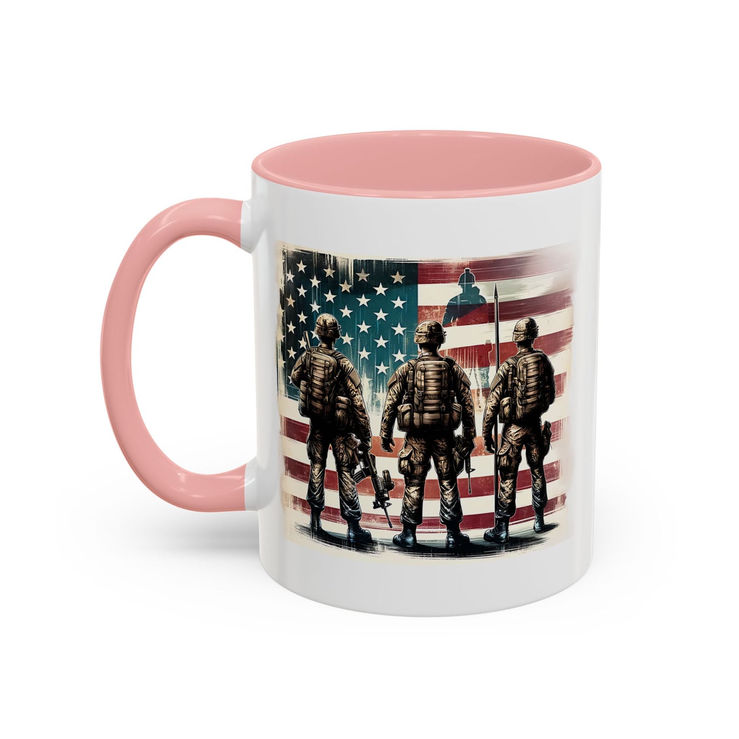 4th of July Mug - Soldiers American Flag