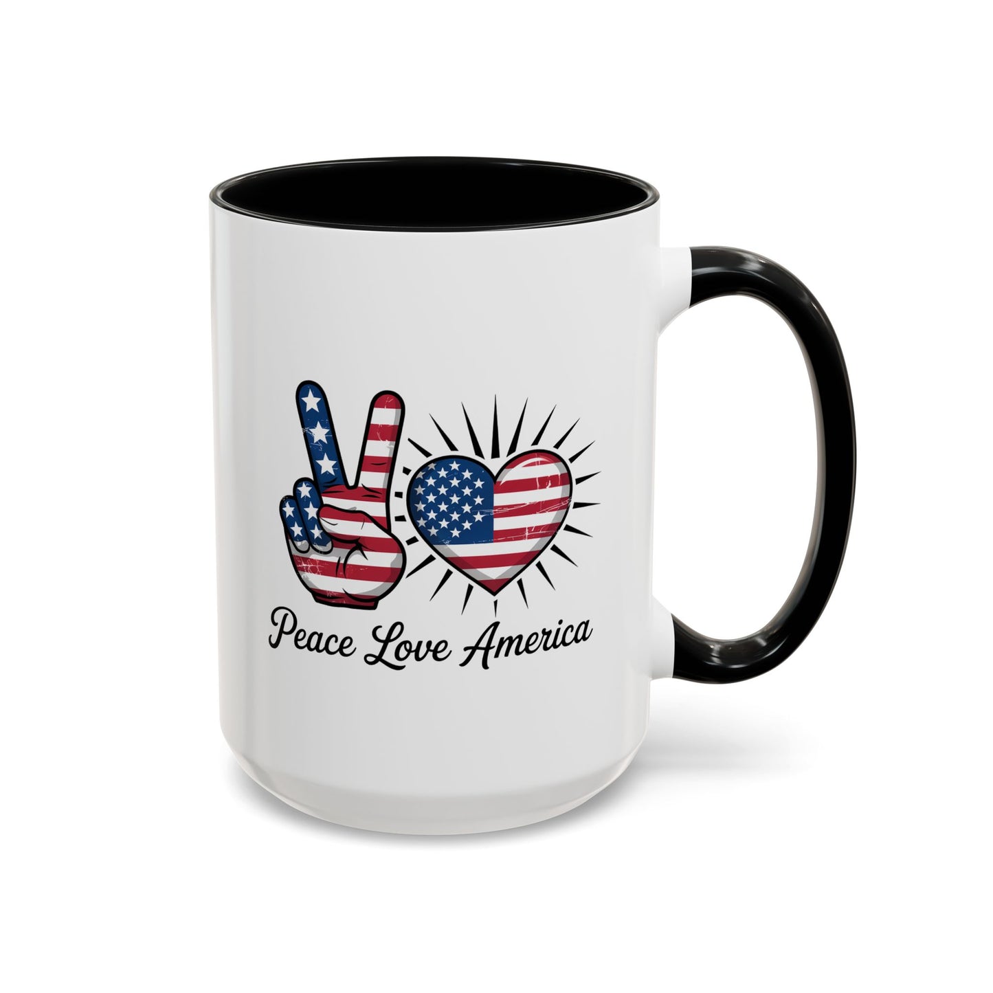 4th of July Mug - Peace Love America