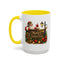 Christmas Mug - Merry Christmas Gold Text Santa Point Ornaments