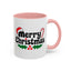 Christmas Mug - Merry Christmas Black Text Hat Candy Cane Mistletoe