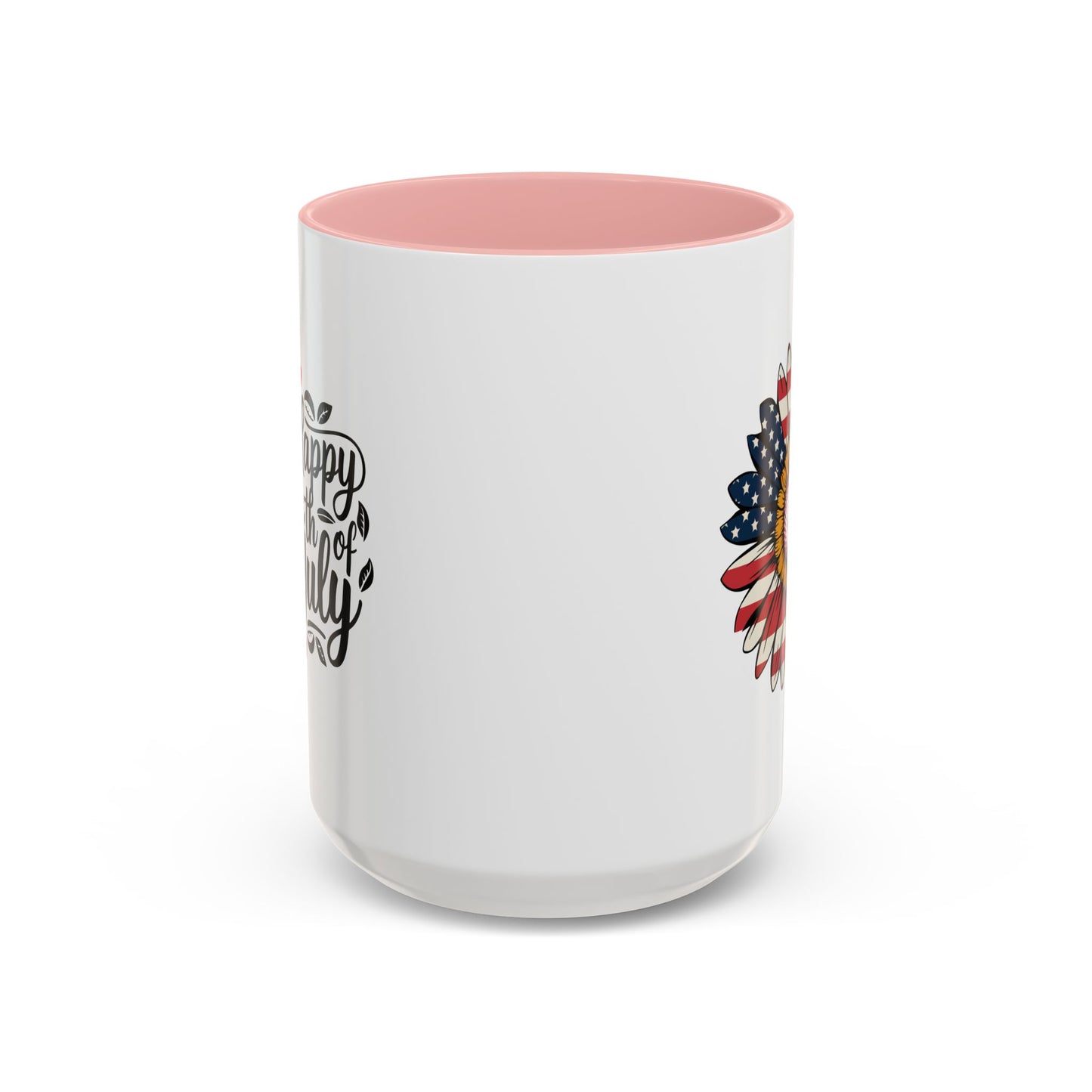 4th of July Mug - Happy 4th of July Sunflower USA Flag