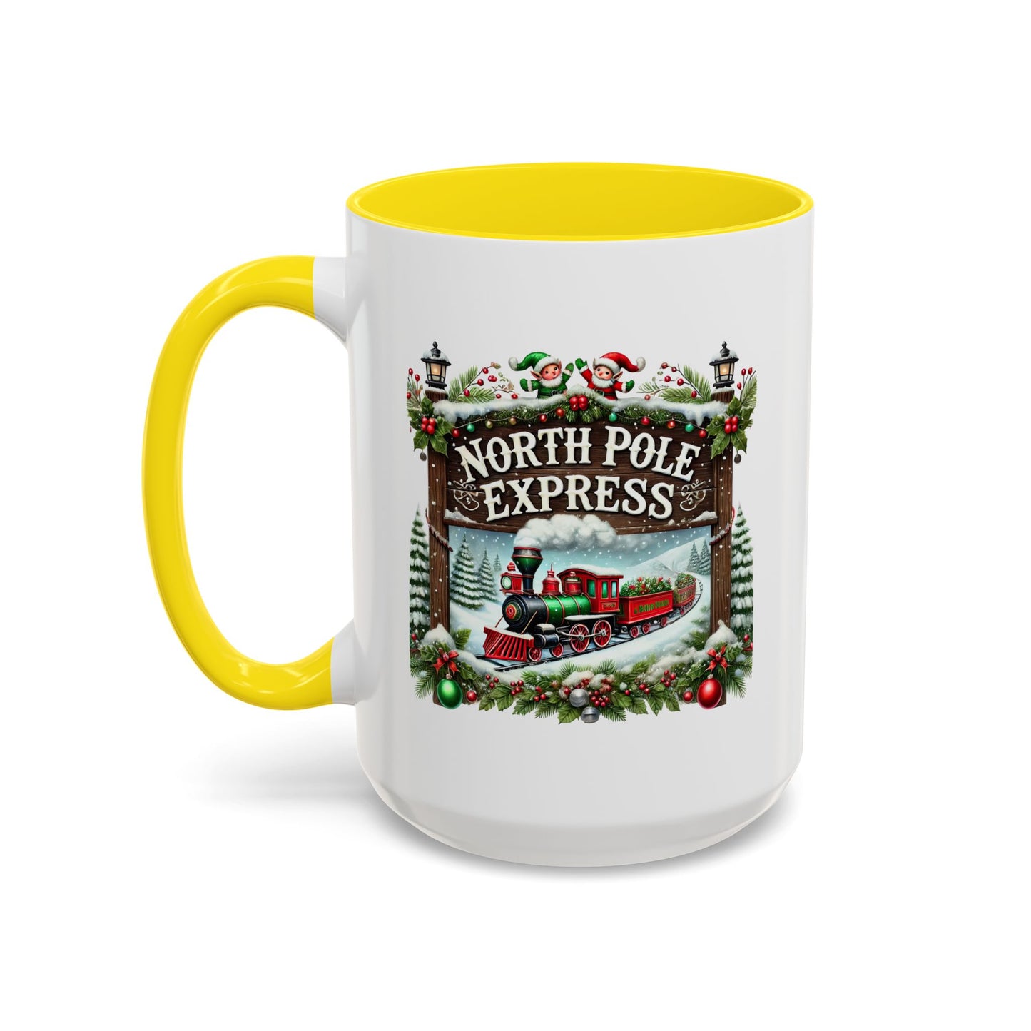 Christmas Mug - North Pole Express Steam Locomotive Decorations