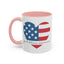 4th of July Mug - God Bless America Flag Heart