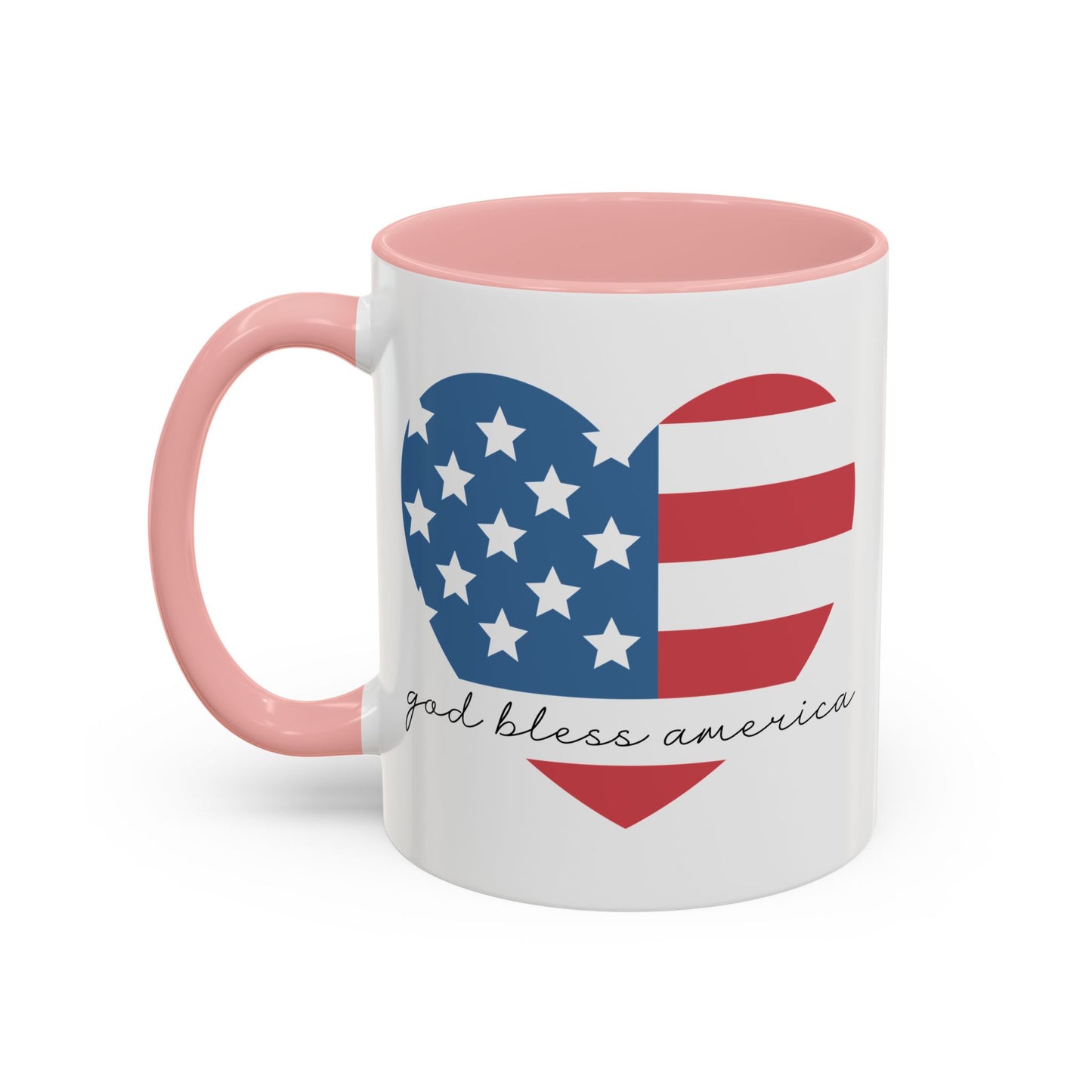 4th of July Mug - God Bless America Flag Heart
