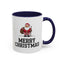 Christmas Mug - Merry Christmas Black Text Santa Walking