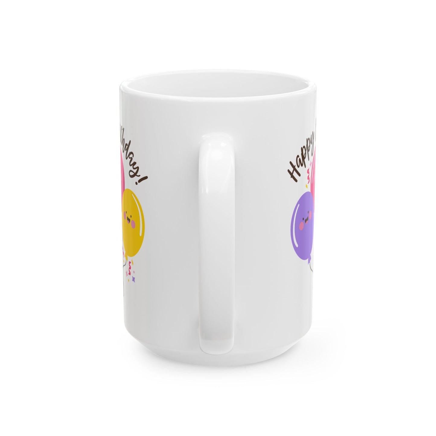 Birthday Mug - Happy Birthday Smiley Balloons