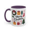 Christmas Mug - Merry Christmas Green Text Presents Tree Candy Cane