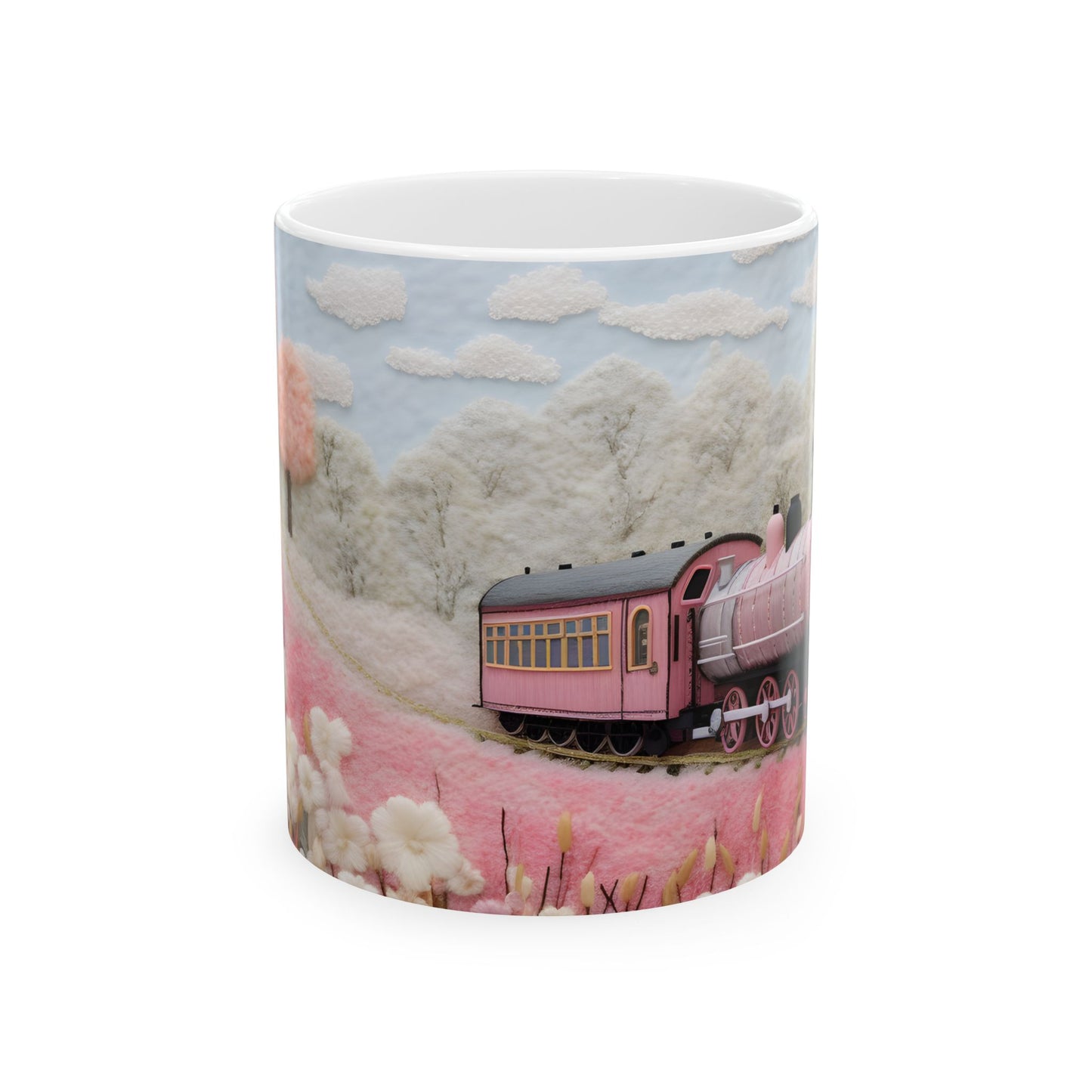 Artistic Mug - Felted Train 2