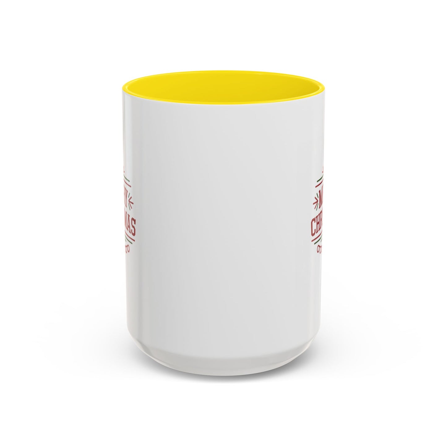 Christmas Mug - Merry Christmas Maroon Text Tree Star