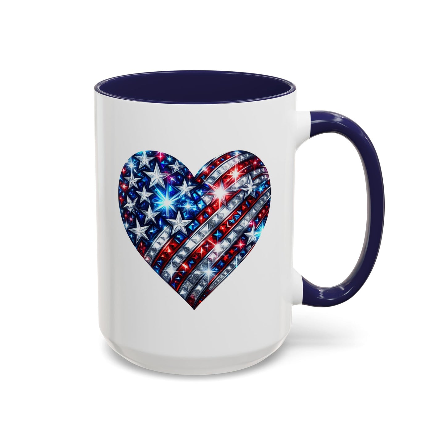4th of July Mug - USA Sparkle Heart