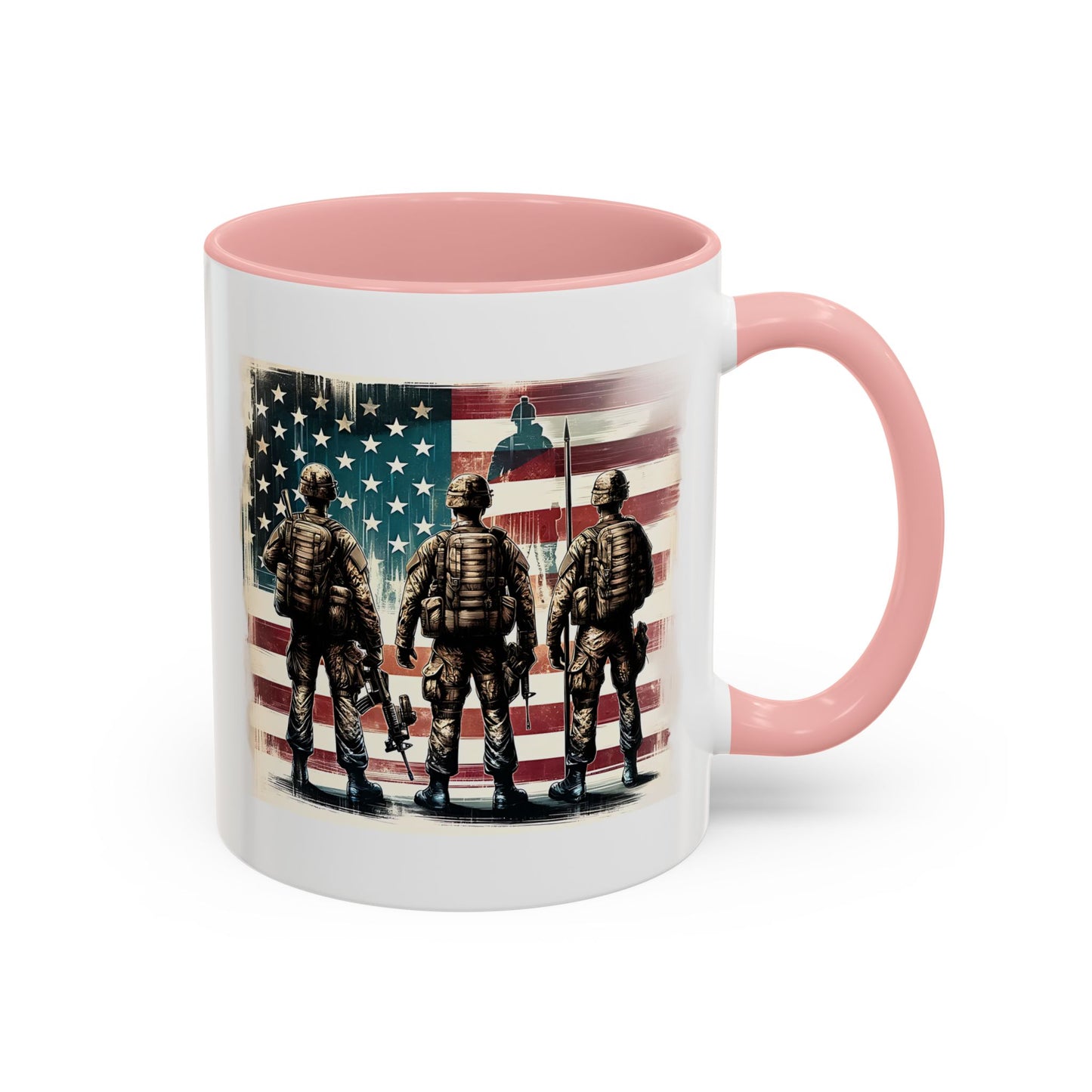 4th of July Mug - Soldiers American Flag