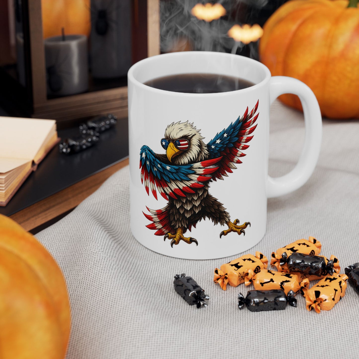 4th of July Mug - Patriotic Bald Eagle American Flag