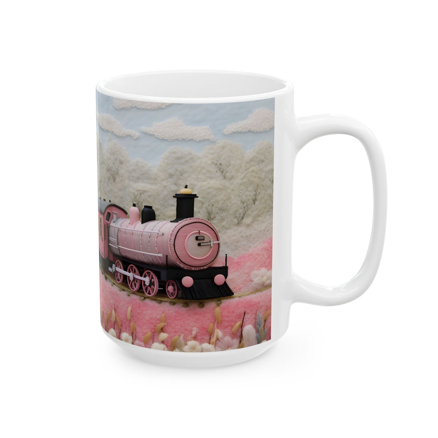 Artistic Mug - Felted Train 2