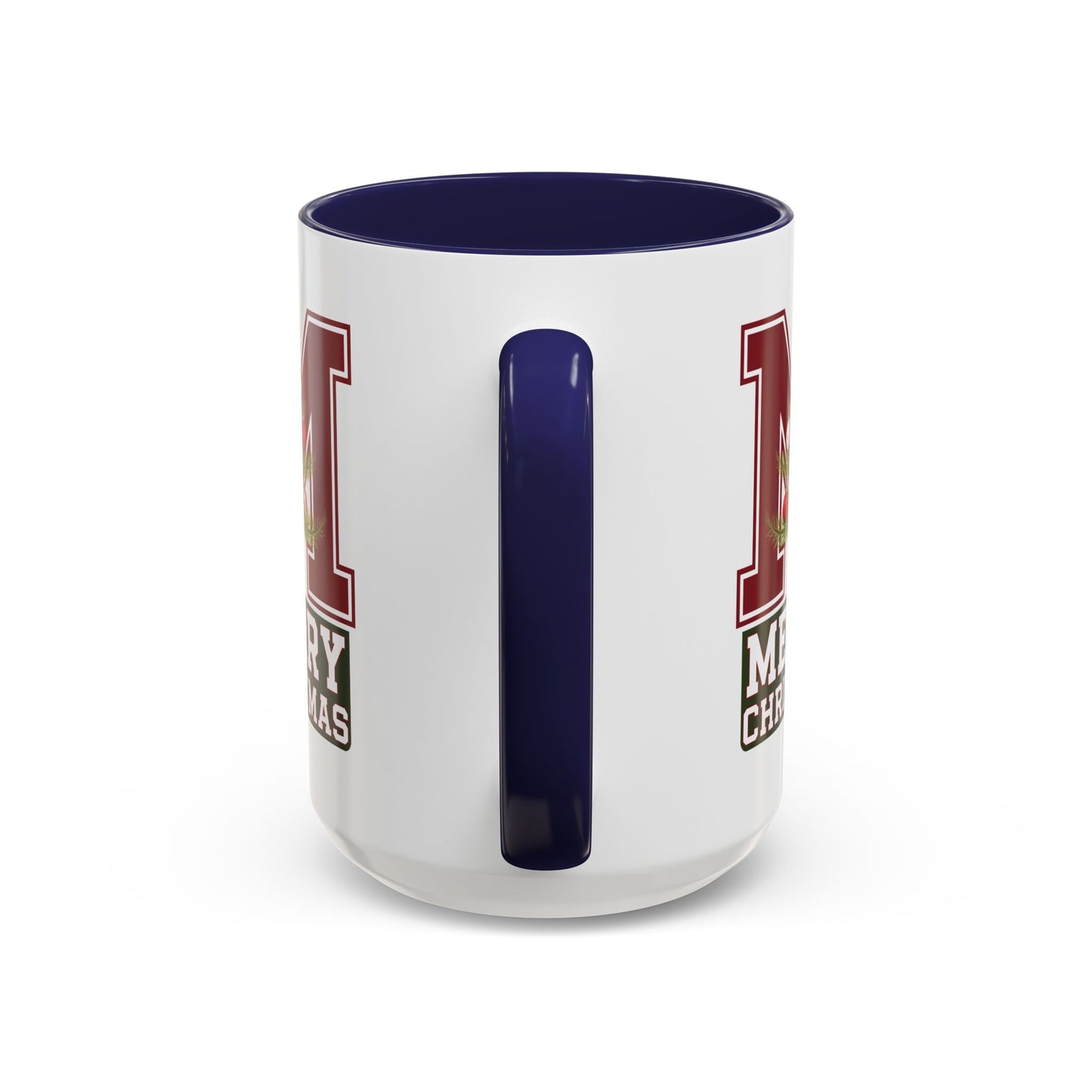 Christmas Mug - Merry Christmas White Green & Red College Text