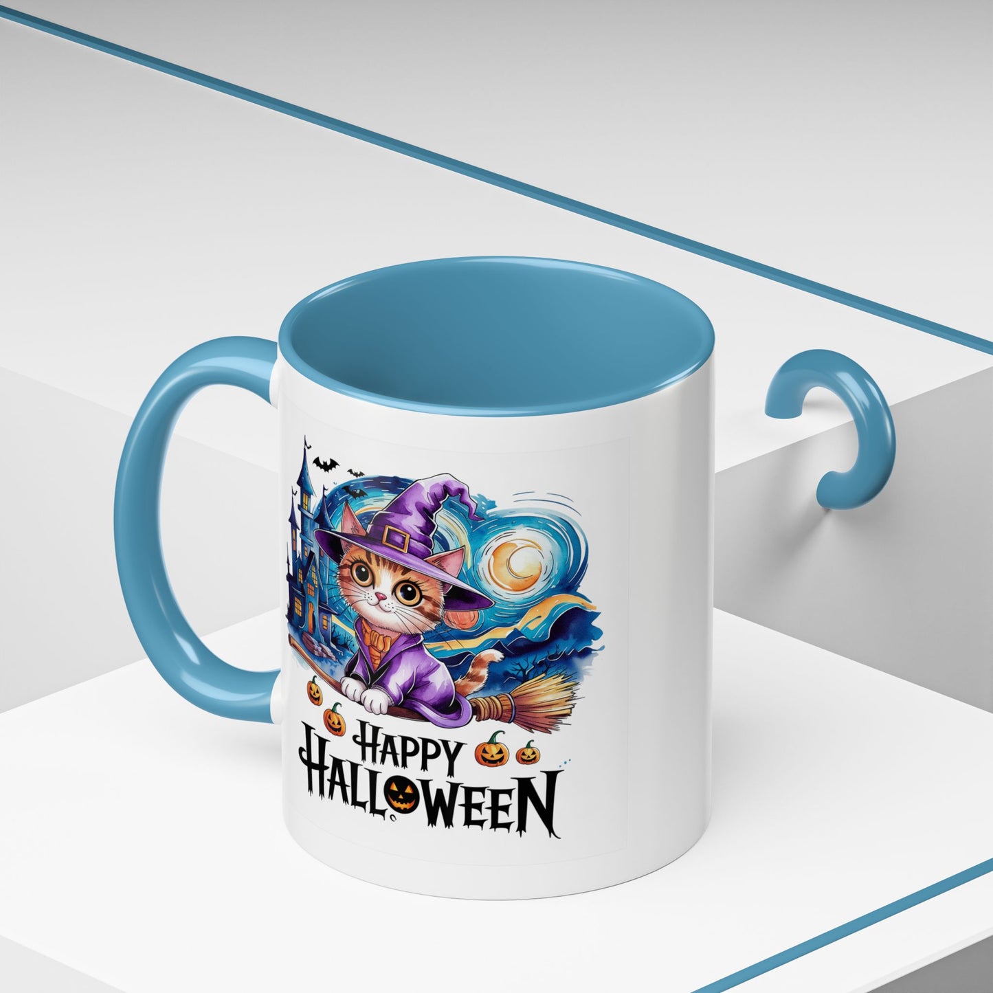 Halloween Mug - Happy Halloween Cat Witch
