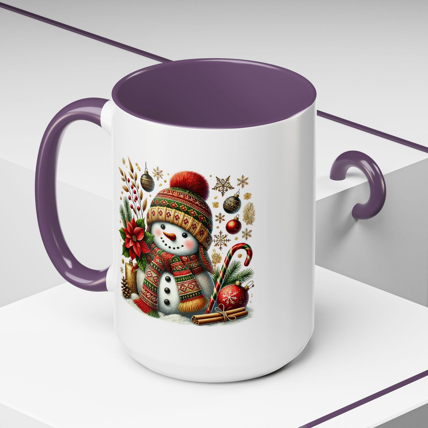 Christmas Mug - Snowman with Christmas Decorations